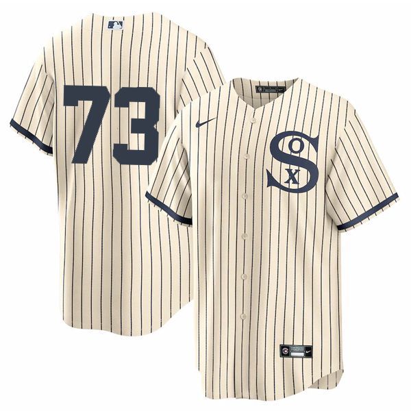 Men Chicago White Sox #73 No Name Cream stripe Dream version Game Nike 2021 MLB Jersey